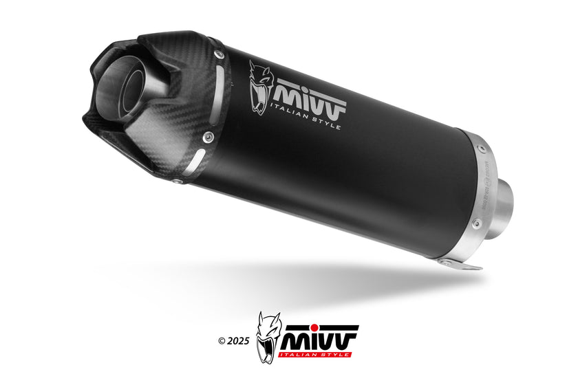 MIVV AK-1 Schwarzer Edelstahl mit Carbon-Endkappe (Y.078.KZK) passend für Yamaha MT-09 2024 bis 2026