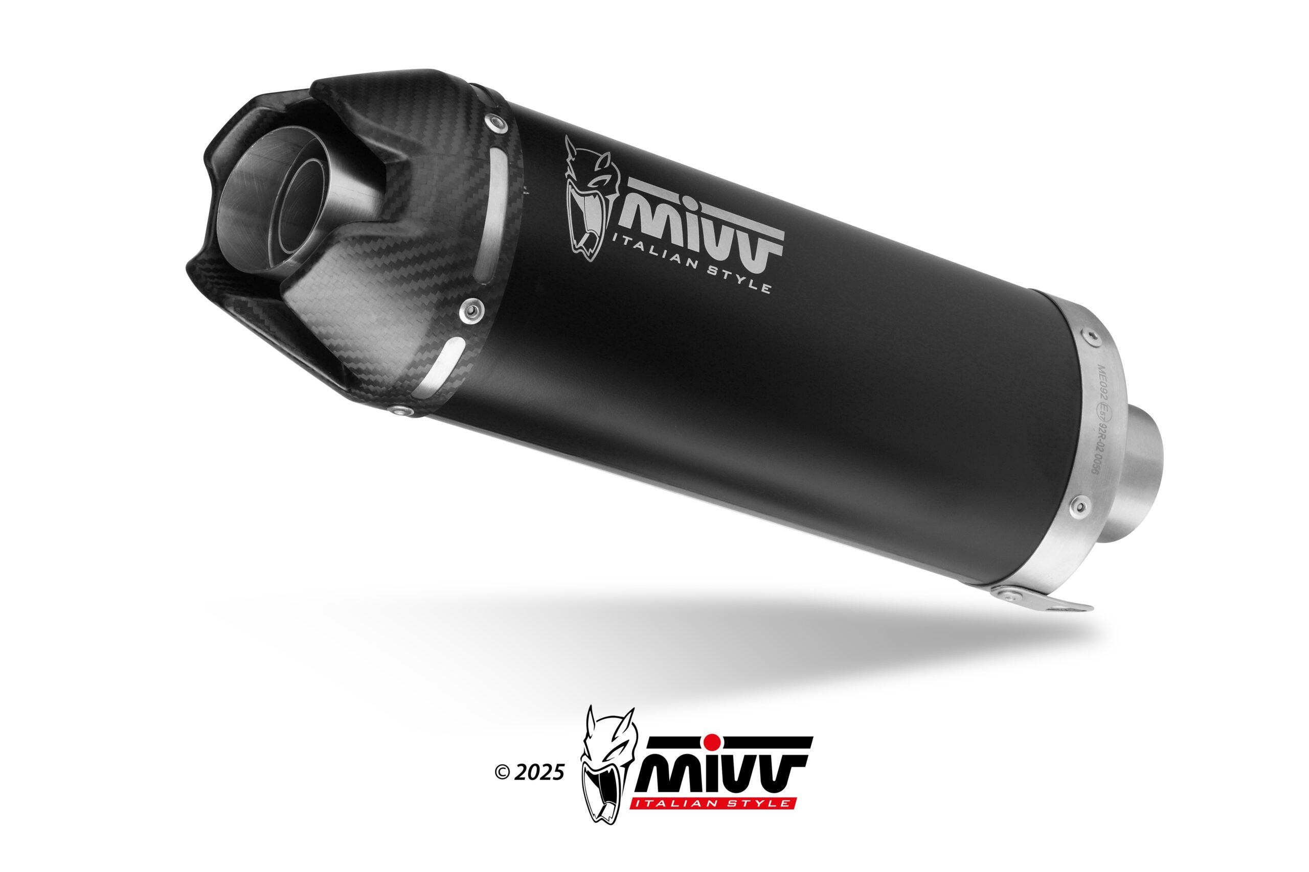 MIVV AK-1 Schwarzer Edelstahl mit Carbon-Endkappe (Y.078.KZK) passend für Yamaha MT-09 2024 bis 2026