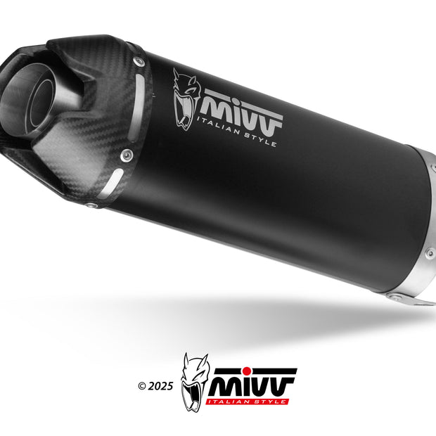 MIVV AK-1 Schwarzer Edelstahl mit Carbon-Endkappe (Y.078.KZK) passend für Yamaha MT-09 2024 bis 2026