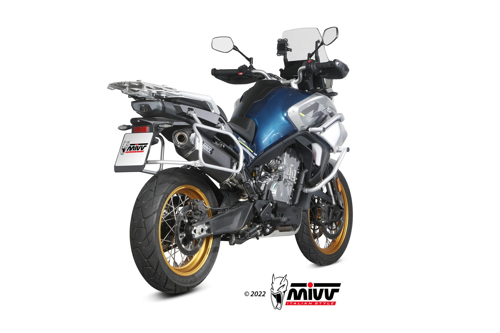 MIVV SPEED EDGE Schwarzer Edelstahl (CF.001.LRB) passend für CF MOTO 800MT 2022 bis 2026