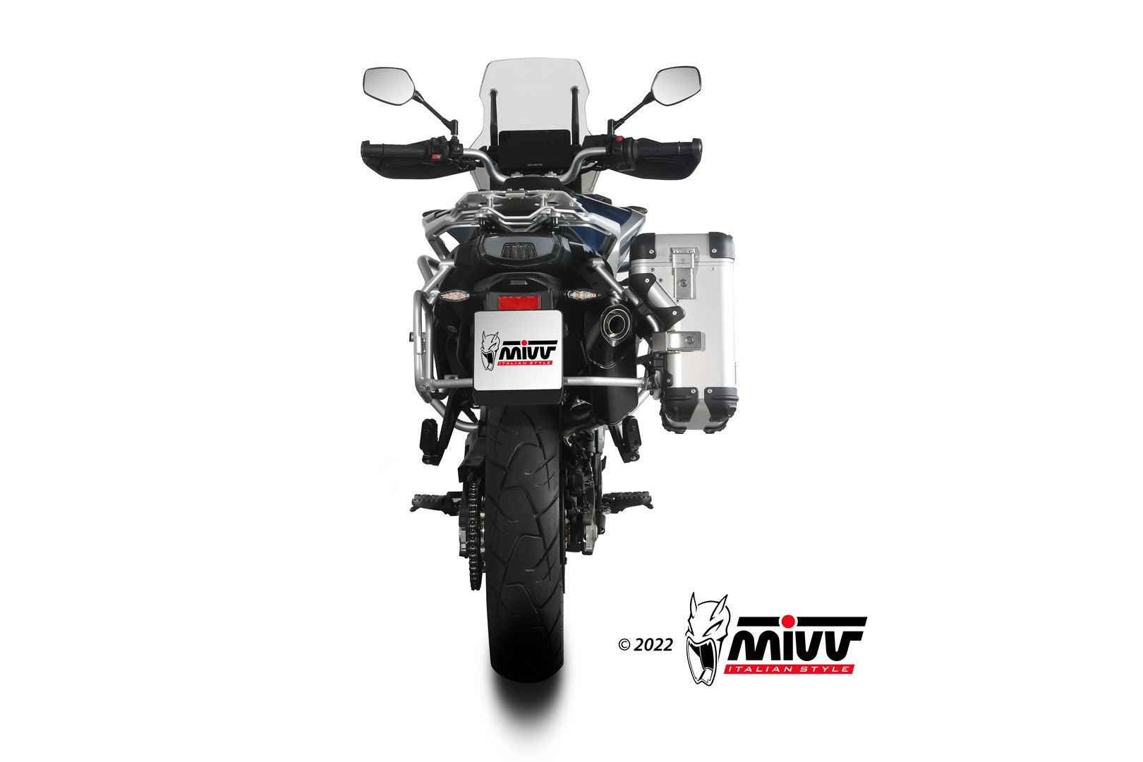 MIVV SPEED EDGE Schwarzer Edelstahl (CF.001.LRB) passend für CF MOTO 800MT 2022 bis 2026