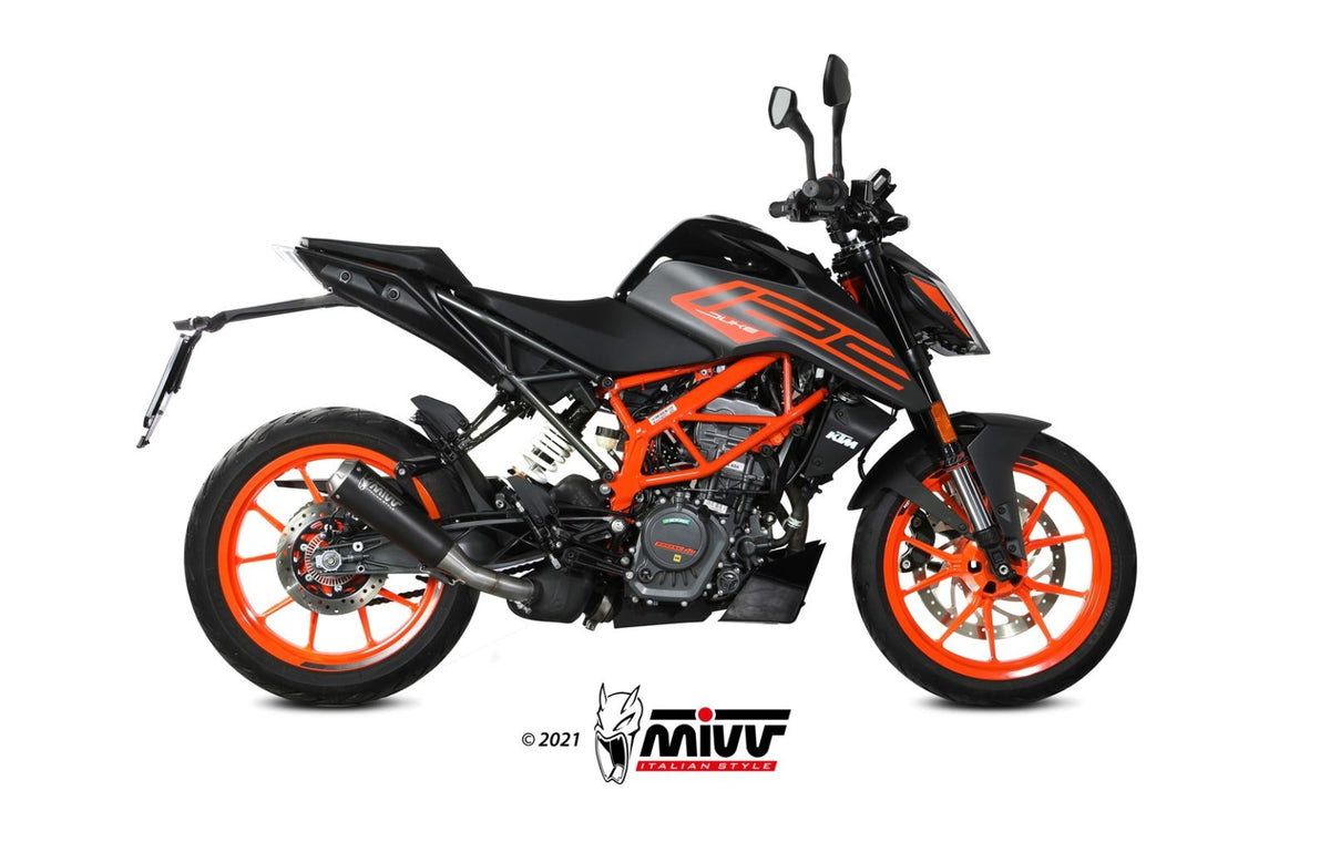 MIVV X-M1 Schwarzer Edelstahl (KT.025.LC4B) passend für KTM Duke 125 / 390 2021 bis 2023