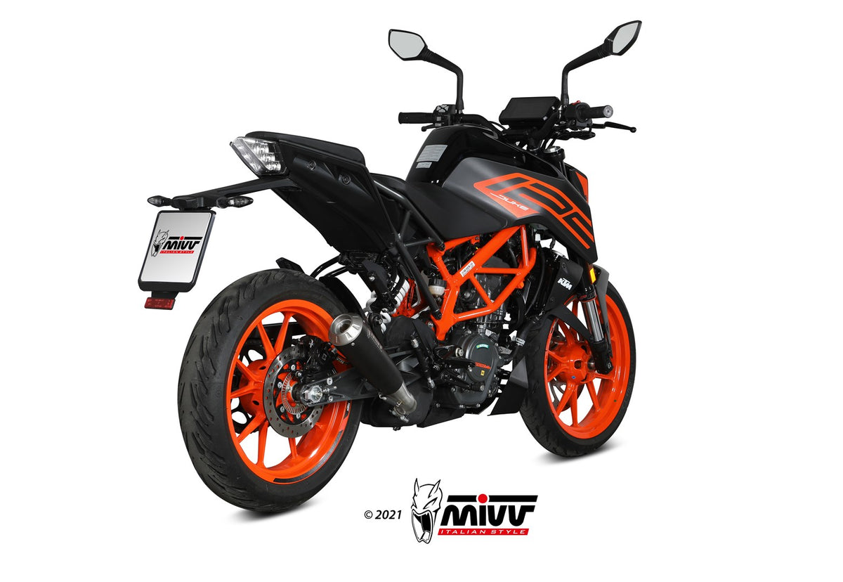 MIVV X-M1 Schwarzer Edelstahl (KT.025.LC4B) passend für KTM Duke 125 / 390 2021 bis 2023