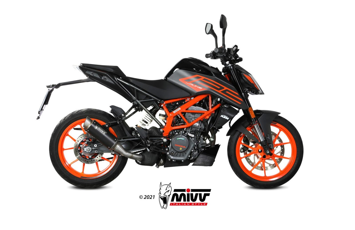 MIVV GP Schwarzer Edelstahl (KT.025.LXBP) passend für KTM Duke 125 / 390 2021 bis 2023