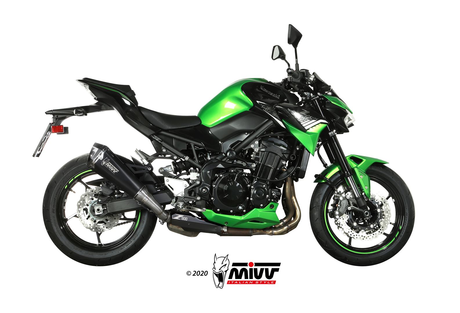 MIVV Delta Race Schwarzer Edelstahl (K.052.LDRB) passend für Kawasaki Z900 2020 bis 2024