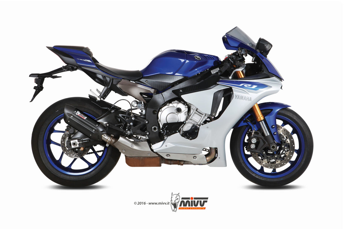 MIVV Suono Schwarzer Edelstahl (Y.050.L9) passend für Yamaha R1 2015 bis 2022