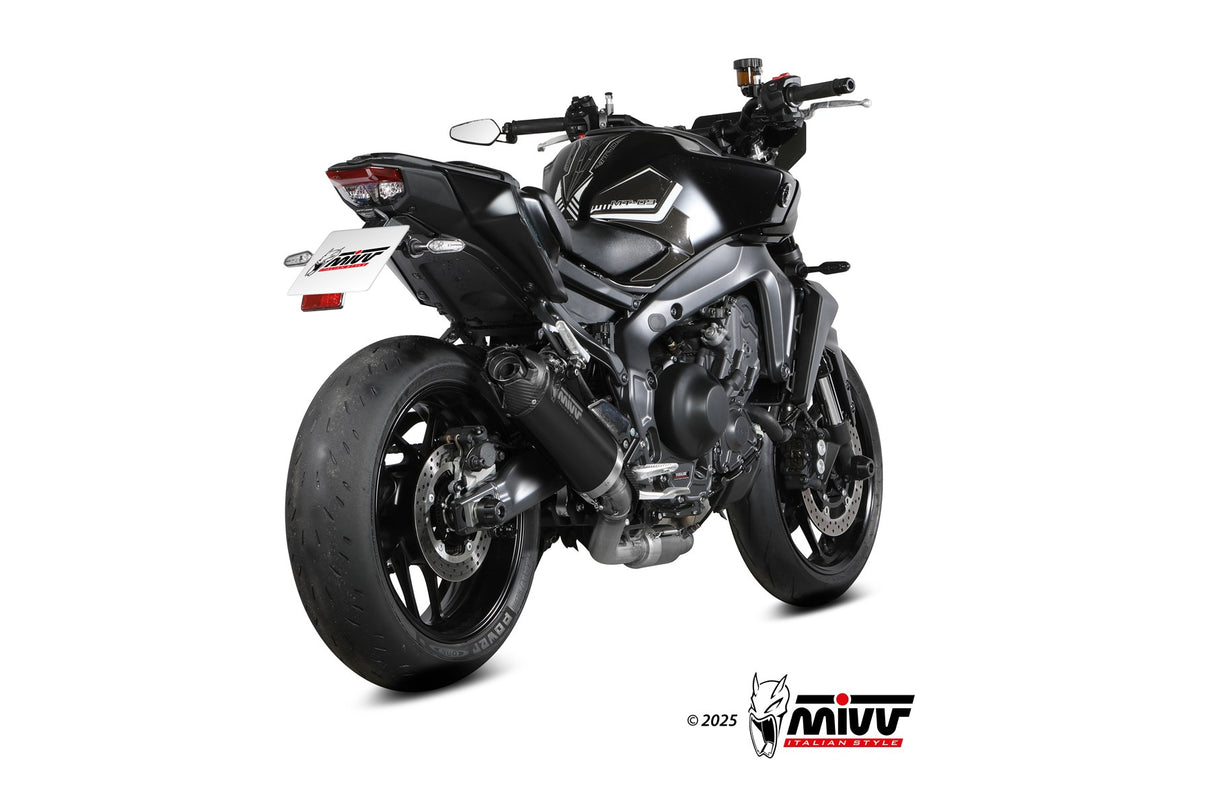 MIVV AK-1 Schwarzer Edelstahl mit Carbon-Endkappe (Y.078.KZK) passend für Yamaha MT-09 2024 bis 2026