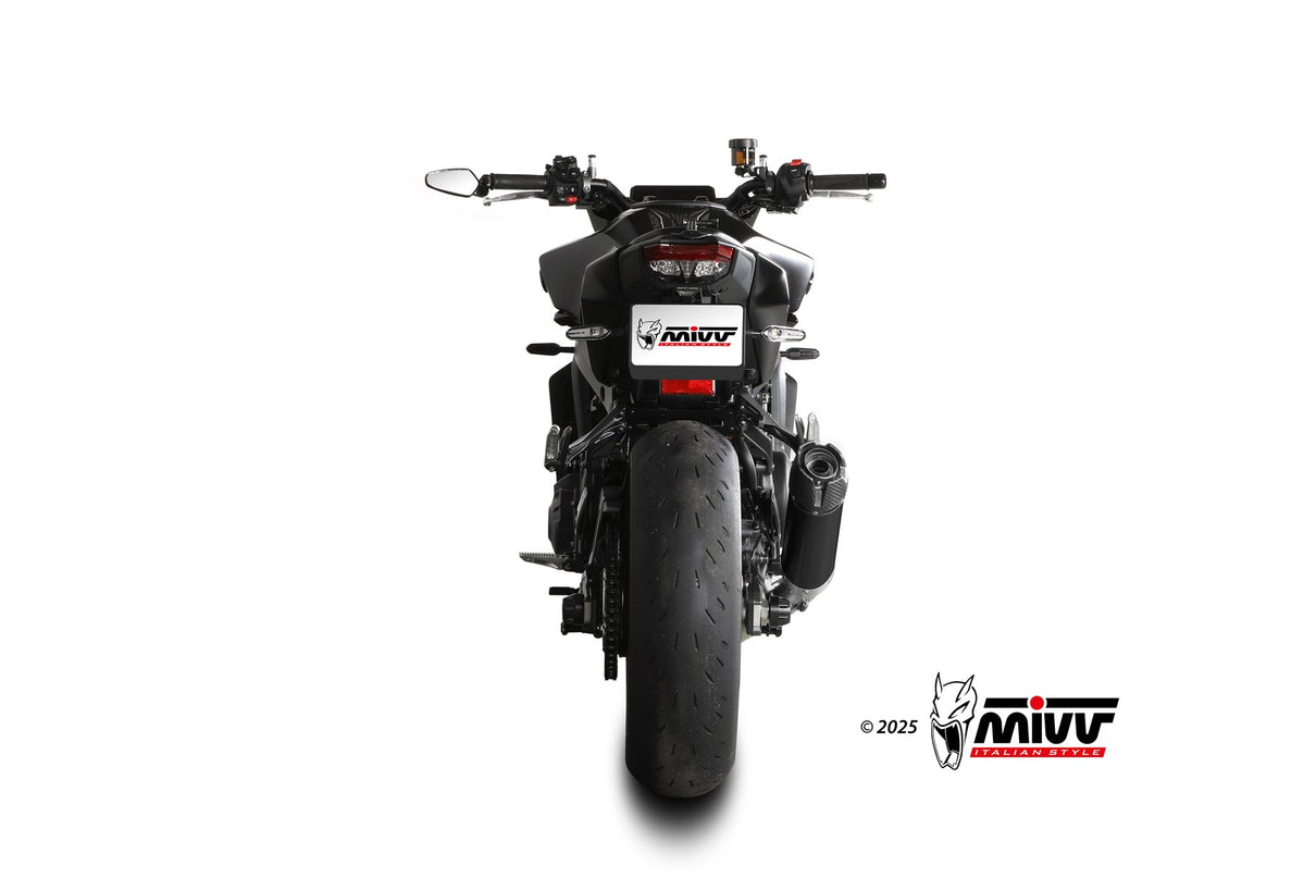 MIVV AK-1 Schwarzer Edelstahl mit Carbon-Endkappe (Y.078.KZK) passend für Yamaha MT-09 2024 bis 2026