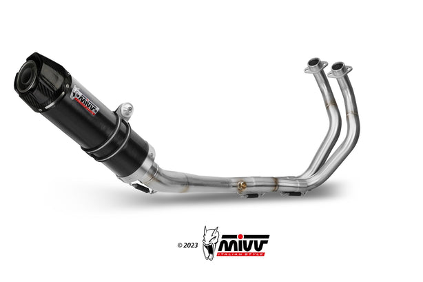 MIVV GP Schwarzer Edelstahl mit Carbon-Endkappe (Y.045.LXBC) passend für Yamaha MT-07 2021 bis 2024