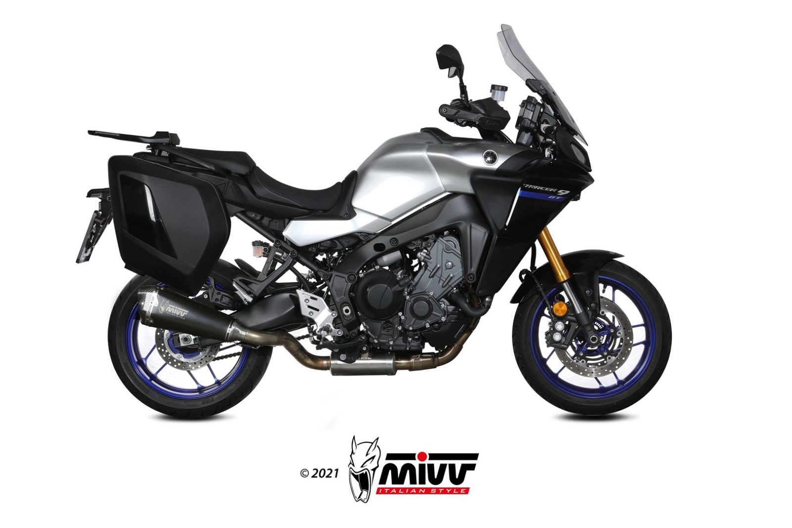 MIVV Delta Race Schwarzer Edelstahl (Y.069.LDRB) passend für Yamaha Tracer 9 2021 bis 2024