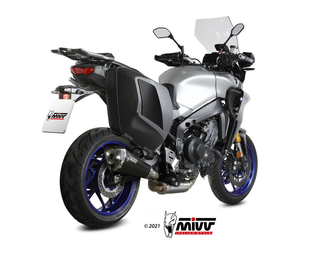MIVV Delta Race Schwarzer Edelstahl (Y.069.LDRB) passend für Yamaha Tracer 9 2021 bis 2024